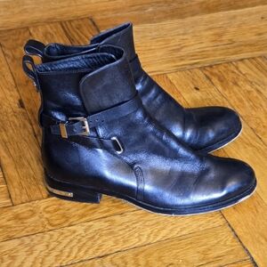 Michael Kors Black Leather Ankle Boots Sz:7.5